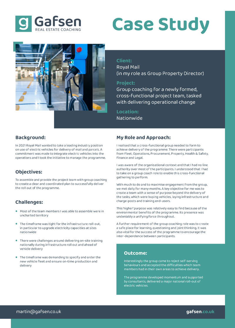 Group coaching for a newly formed, cross-functional project team, tasked with delivering operational change Image